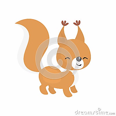 Cute little squirrel Cartoon Illustration